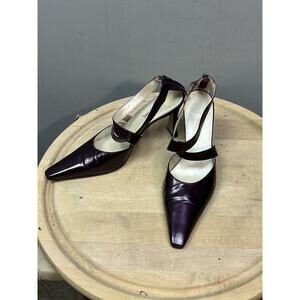 J Renee Shoes Womens 9M Leather Upper Pointed Toe Strappy Heels Dress Pumps--S14
